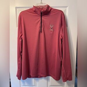 Dunning Golf Men's Quarter Zip Sweater - Red, Tobacco Road Logo , Size Large